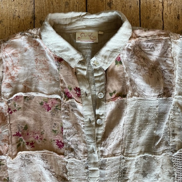 Paper Lace Chic Boho Oversized Linen Cotton Cottagecore Dress One Size - Picture 4 of 8